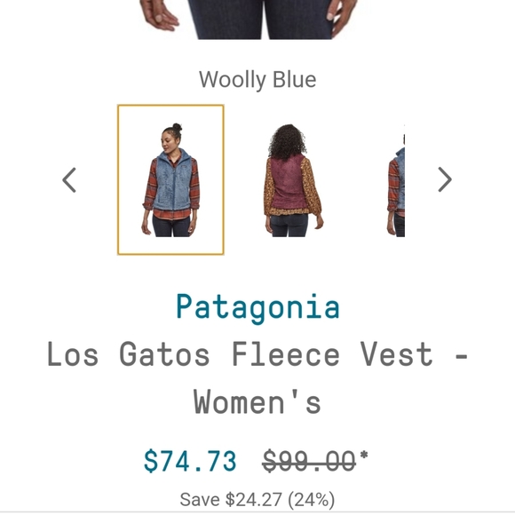 Patagonia Los Gatos Grey and White Reversible Vest - Picture 11 of 11